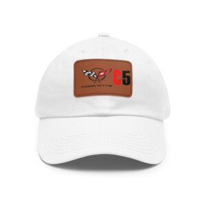 Corvette C5, White, Personalized Hats, Custom Hats, Custom Company Hats, Business, Teams, Event Hats Dad Hat with Leather Patch