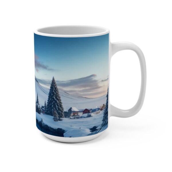 Christmas Merry XMass Coffee Ceramic Mug, Christmas Coffee cap, Christmas Coffee mug, Coffee mug, ceramic mug, Blue White ceramic mug, 15oz - Image 2
