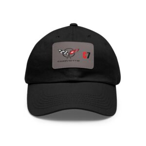 Corvette C7, Black, Personalized Hats, Custom Hats, Custom Company Hats, Business, Teams, Event Hats Dad Hat with Leather Patch