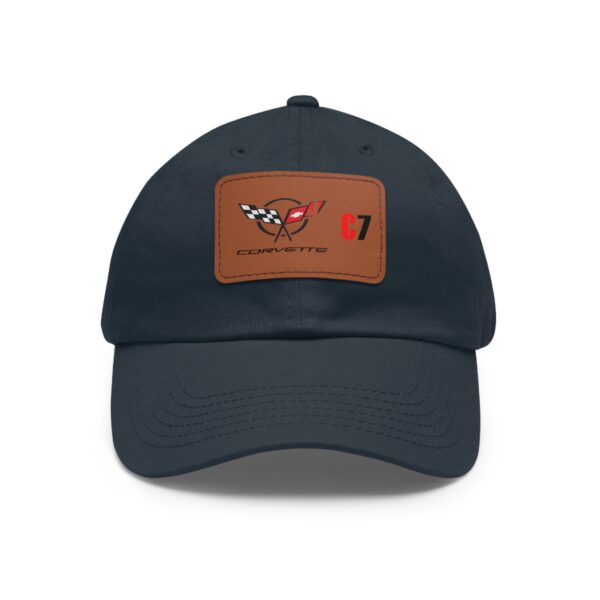 Corvette  C7, Personalized Hats, Custom Hats, Custom Company Hats, Business, Teams, Event Hats Dad Hat with Leather Patch (Rectangle) - Image 29