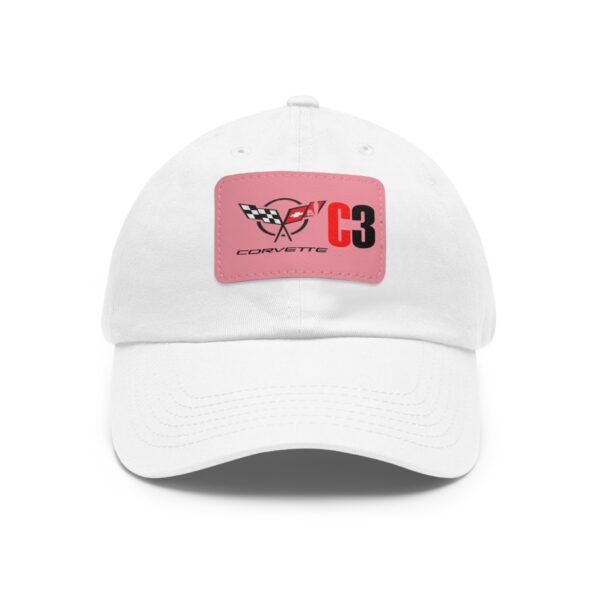 Corvette C3, White, Personalized Hats, Custom Hats, Custom Company Hats, Business, Teams, Event Hats Dad Hat with Leather Patch - Image 9