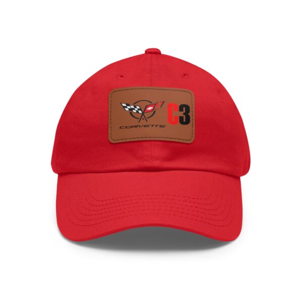 Corvette C3, Red, Personalized Hats, Custom Hats, Custom Company Hats, Business, Teams, Event Hats Dad Hat with Leather Patch - Image 9