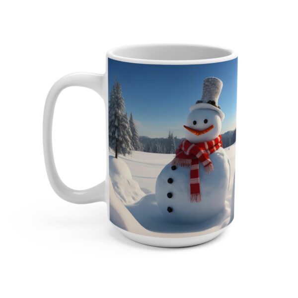 Christmas Merry XMass Coffee Ceramic Mug, Christmas Coffee cap, Christmas Coffee mug, Coffee mug, ceramic mug, Blue White ceramic mug, 15oz - Image 3