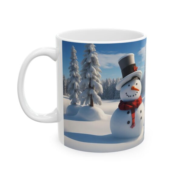 Christmas Merry XMass Coffee Ceramic Mug, Christmas Coffee cap, Christmas Coffee mug, Coffee mug, ceramic mug, Blue White ceramic mug, 15oz - Image 3