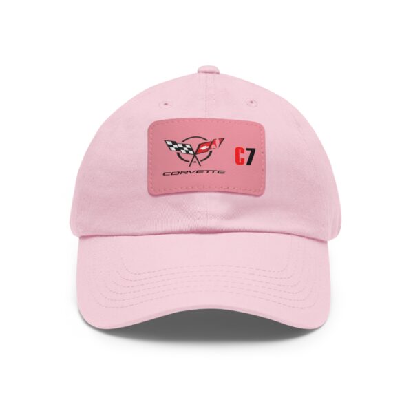 Corvette  C7, Personalized Hats, Custom Hats, Custom Company Hats, Business, Teams, Event Hats Dad Hat with Leather Patch (Rectangle) - Image 25