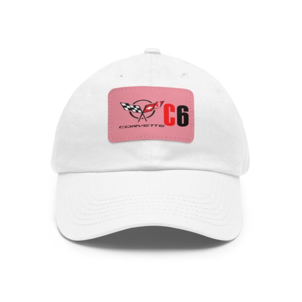 Corvette C6, White, Personalized Hats, Custom Hats, Custom Company Hats, Business, Teams, Event Hats Dad Hat with Leather Patch - Image 9