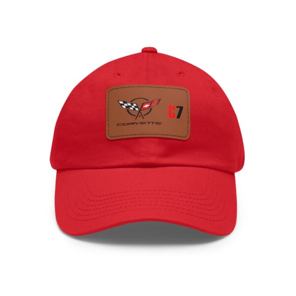 Corvette C7, Red, Personalized Hats, Custom Hats, Custom Company Hats, Business, Teams, Event Hats Dad Hat with Leather Patch - Image 9