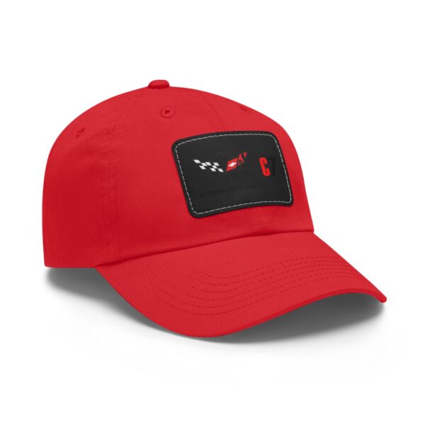 Corvette C7, Red, Personalized Hats, Custom Hats, Custom Company Hats, Business, Teams, Event Hats Dad Hat with Leather Patch - Image 2