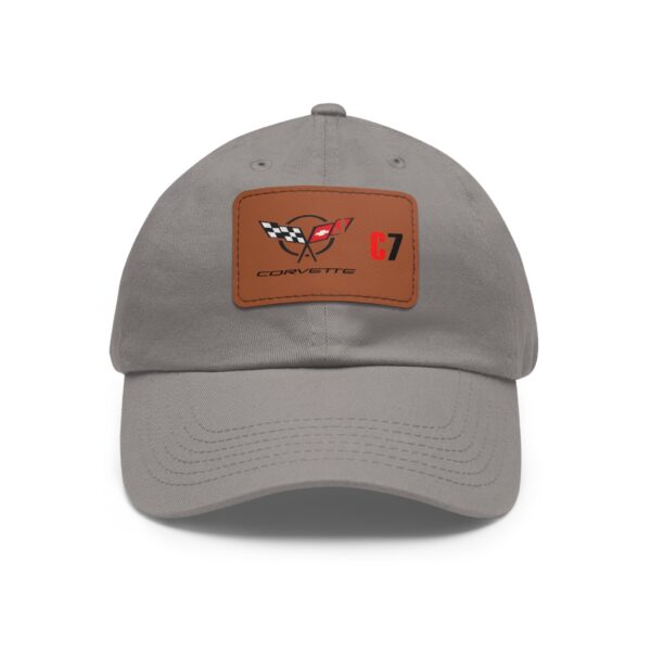 Corvette  C7, Personalized Hats, Custom Hats, Custom Company Hats, Business, Teams, Event Hats Dad Hat with Leather Patch (Rectangle) - Image 9
