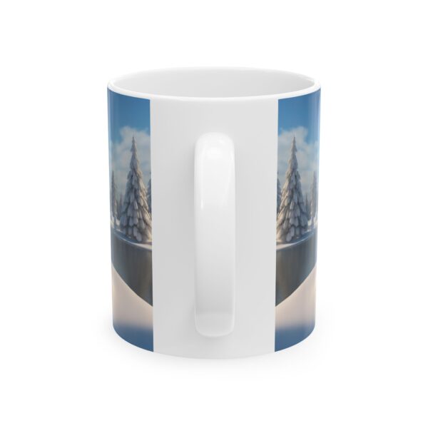 Christmas Merry XMass Coffee Ceramic Mug, Christmas Coffee cap, Christmas Coffee mug, Coffee mug, ceramic mug, Blue White ceramic mug, 15oz - Image 2