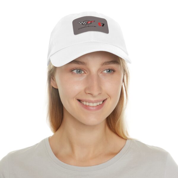 Copy of Corvette C7, White, Personalized Hats, Custom Hats, Custom Company Hats, Business, Teams, Event Hats Dad Hat with Leather Patch - Image 8