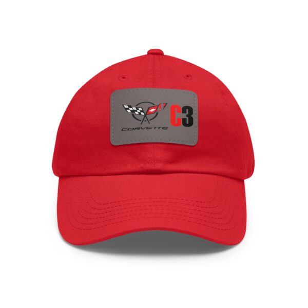 Corvette C3, Red, Personalized Hats, Custom Hats, Custom Company Hats, Business, Teams, Event Hats Dad Hat with Leather Patch - Image 5