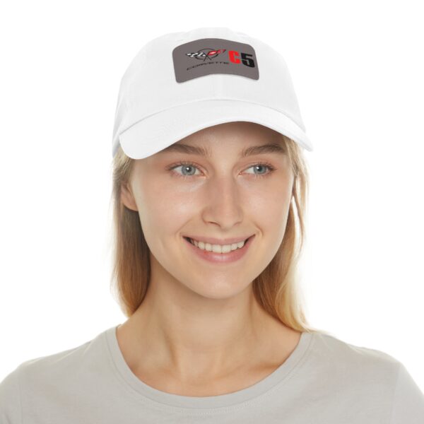 Corvette C5, White, Personalized Hats, Custom Hats, Custom Company Hats, Business, Teams, Event Hats Dad Hat with Leather Patch - Image 8