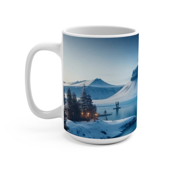 Christmas Merry XMass Coffee Ceramic Mug, Christmas Coffee cap, Christmas Coffee mug, Coffee mug, ceramic mug, Blue White ceramic mug, 15oz - Image 3