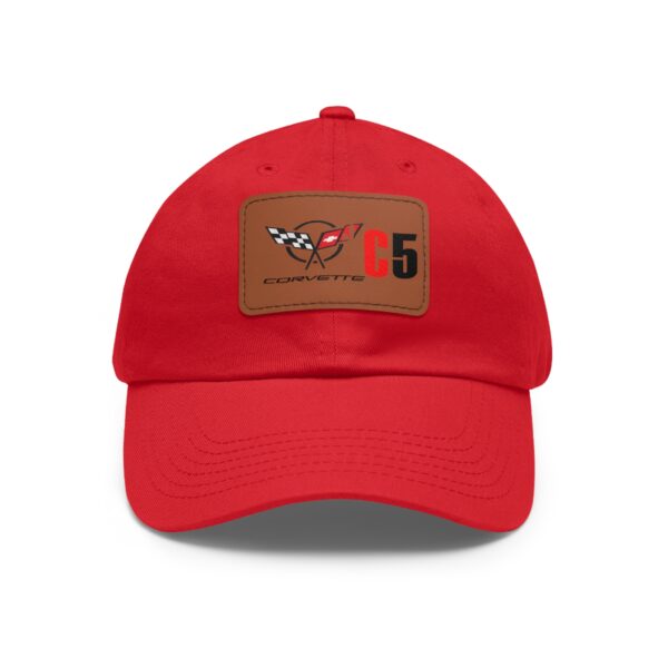 Corvette C5, Red, Personalized Hats, Custom Hats, Custom Company Hats, Business, Teams, Event Hats Dad Hat with Leather Patch - Image 9