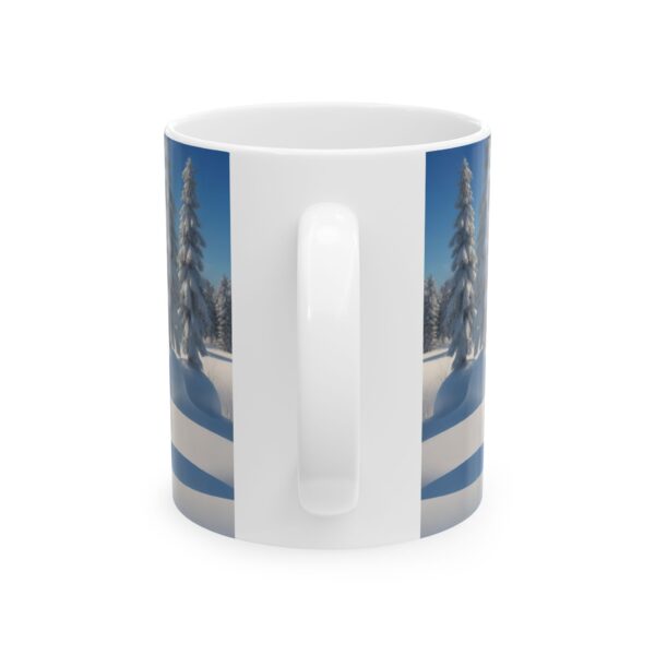 Christmas Merry XMass Coffee Ceramic Mug, Christmas Coffee cap, Christmas Coffee mug, Coffee mug, ceramic mug, Blue White ceramic mug, 15oz - Image 2