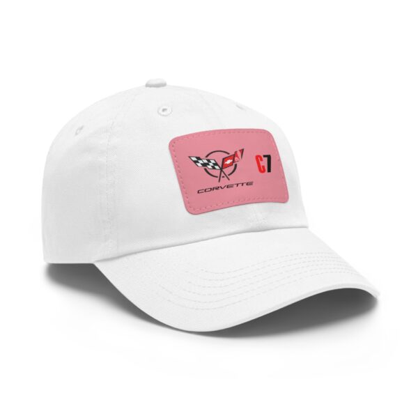 Copy of Corvette C7, White, Personalized Hats, Custom Hats, Custom Company Hats, Business, Teams, Event Hats Dad Hat with Leather Patch - Image 10