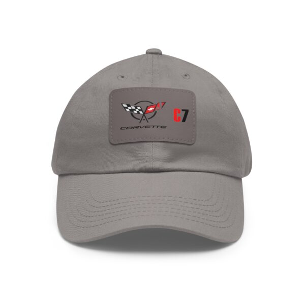 Corvette  C7, Personalized Hats, Custom Hats, Custom Company Hats, Business, Teams, Event Hats Dad Hat with Leather Patch (Rectangle) - Image 5