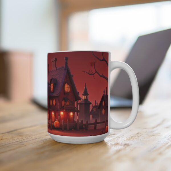 Halloween Coffee Ceramic Mug, halloween Coffee cap, halloween Coffee mug, Coffee mug, ceramic mug, White ceramic mug, 15oz - Image 4