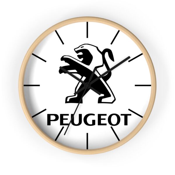 Peugeot Wooden Frame Wall Clock