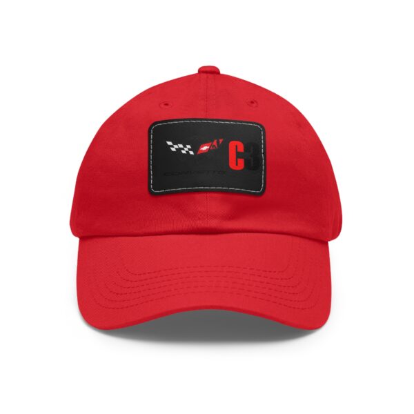 Corvette C3, Red, Personalized Hats, Custom Hats, Custom Company Hats, Business, Teams, Event Hats Dad Hat with Leather Patch