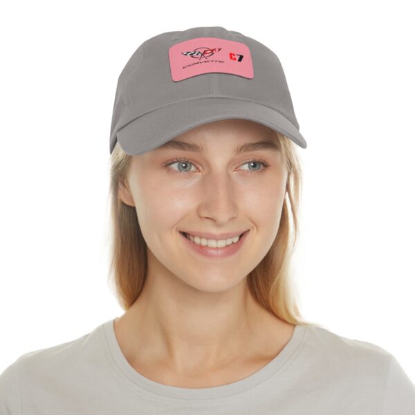 Corvette  C7, Personalized Hats, Custom Hats, Custom Company Hats, Business, Teams, Event Hats Dad Hat with Leather Patch (Rectangle) - Image 16