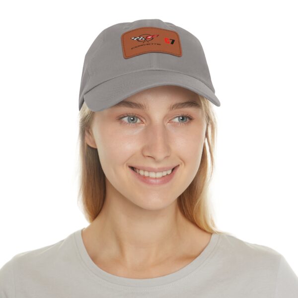 Corvette  C7, Personalized Hats, Custom Hats, Custom Company Hats, Business, Teams, Event Hats Dad Hat with Leather Patch (Rectangle) - Image 12
