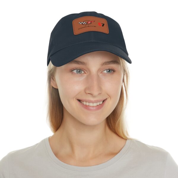 Corvette  C7, Personalized Hats, Custom Hats, Custom Company Hats, Business, Teams, Event Hats Dad Hat with Leather Patch (Rectangle) - Image 32