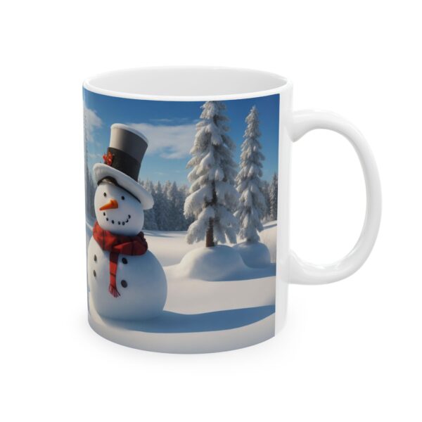 Christmas Merry XMass Coffee Ceramic Mug, Christmas Coffee cap, Christmas Coffee mug, Coffee mug, ceramic mug, Blue White ceramic mug, 15oz - Image 4