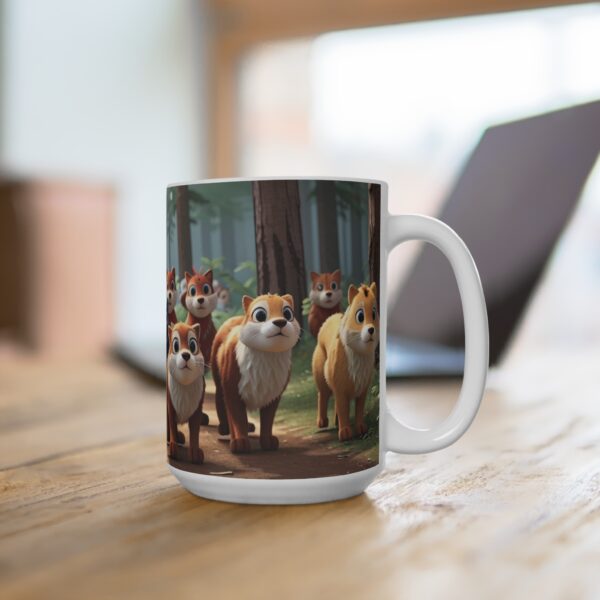 cartoon Coffee Ceramic Mug, cartoon Coffee cap, cartoon Coffee mug, Coffee mug, cartoon ceramic mug, White ceramic mug, 15oz - Image 4