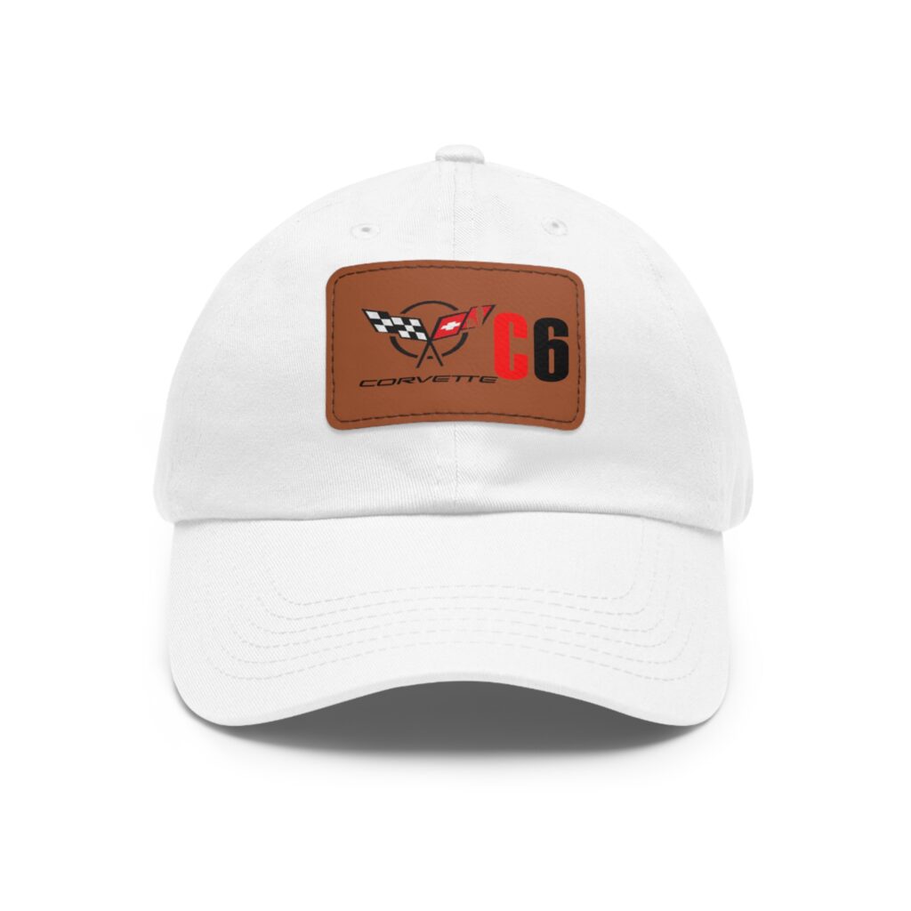 Corvette C6, White, Personalized Hats, Custom Hats, Custom Company Hats, Business, Teams, Event Hats Dad Hat with Leather Patch 16 8272638165018387439 2048