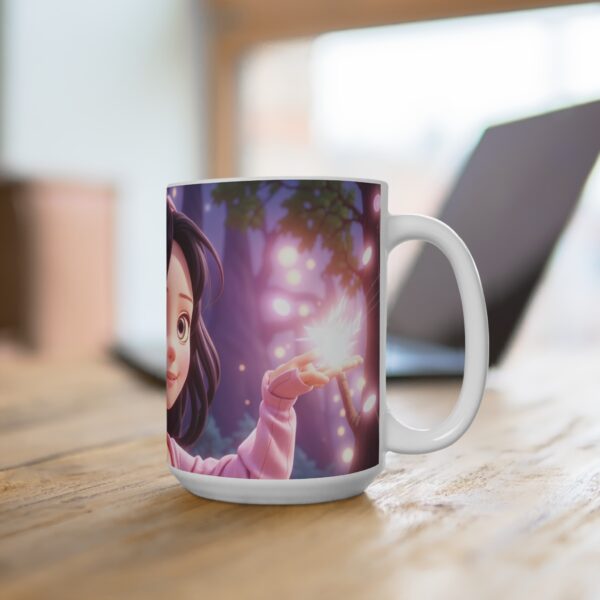 cartoon Coffee Ceramic Mug, cartoon Coffee cap, cartoon Coffee mug, Coffee mug, cartoon ceramic mug, White ceramic mug, 15oz - Image 4