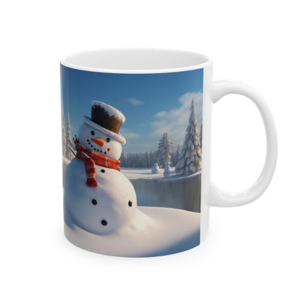 Christmas Merry XMass Coffee Ceramic Mug, Christmas Coffee cap, Christmas Coffee mug, Coffee mug, ceramic mug, Blue White ceramic mug, 15oz - Image 4