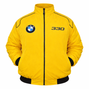 BMW 330 yellow racing jacket front embroidered logo