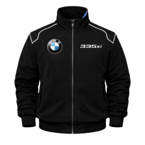 BMW black racing jacket front 335i embroidered logo
