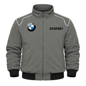 BMW gray racing jacket front 520 embroidered logo