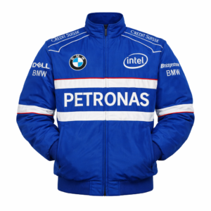 BMW Petronas blue racing jacket back embroidered