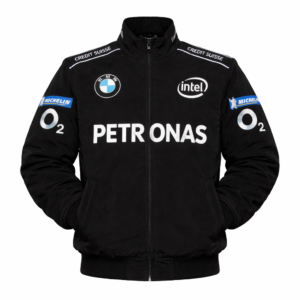 BMW Petronas racing jacket black front embroidered