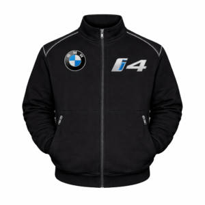 BMW i4 racing jacket black front embroidered