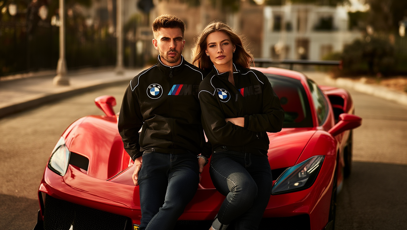 BMW M3 Black With White Piping Racing Jacket | NASCAR Jacket (Copy) 4 BMW M3 Black With White Piping Racing Jacket | NASCAR Jacket (Copy) - Image 4