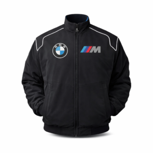 BMW M5 Black With White Piping Racing Jacket | NASCAR Jacket