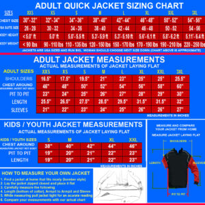 Jacket chart to 3XL