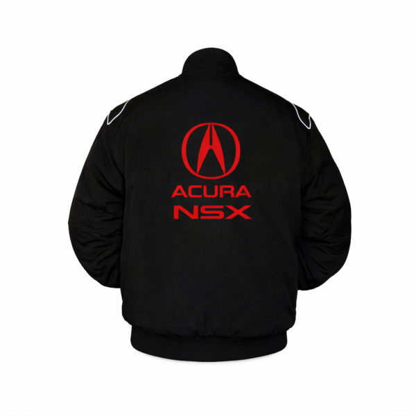 Acura black jacket embroidered back logo red