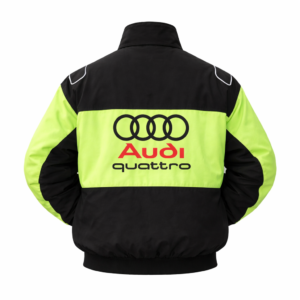 Audi Quattro Black Green Racing Jacket back