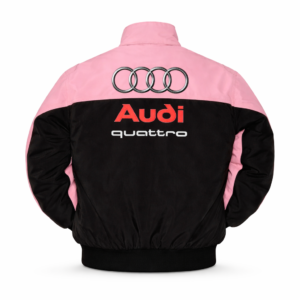 Audi pink black racing jacket back embroidered