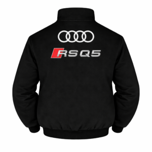 Black Audi RSQ8 jacket with premium stitched front branding
