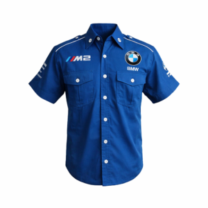 BMW motorsport blue crew shirt alternative front embroidery