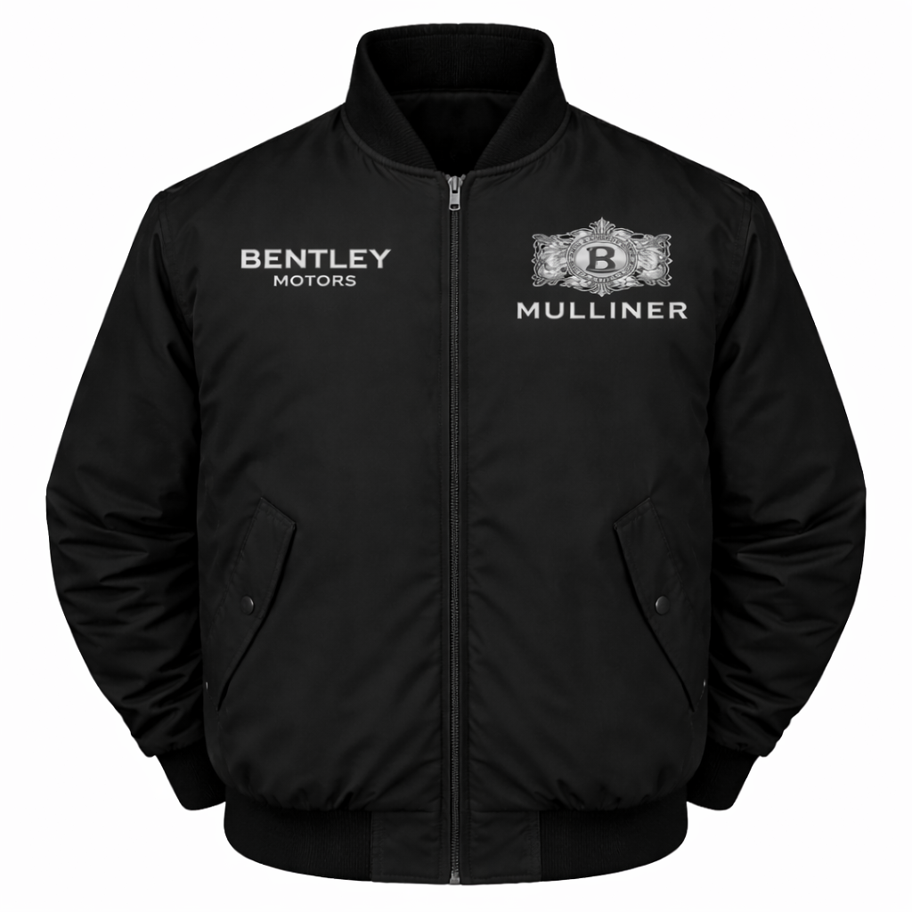 Bentley black jacket front embroidered logo premium motorsport style