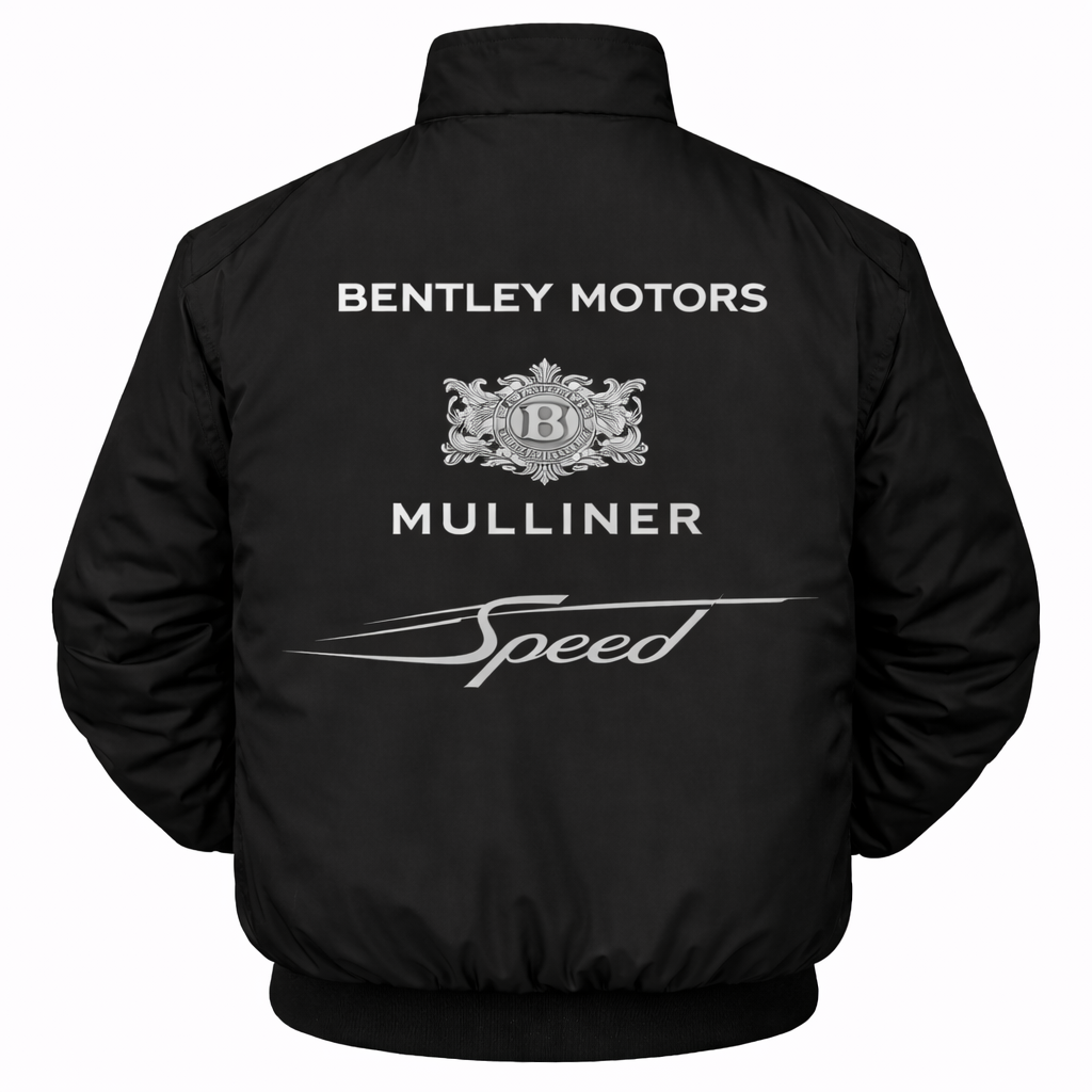 Bentley black Mulliner jacket back embroidered logo motorsport style