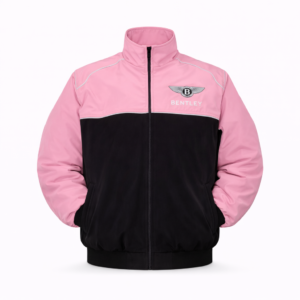 Bentley pink black jacket back wing logo embroidered motorsport style